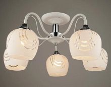 Люстра потолочная пятирожковая Мелодия Света Е27 Белый хром картинка 